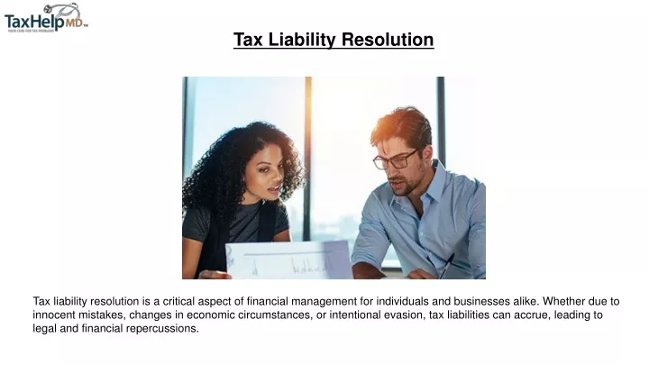 tax liability resolution