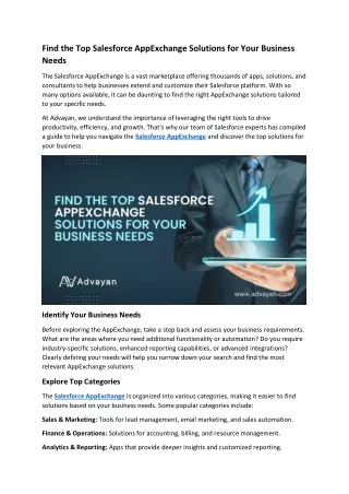 Find the Top Salesforce AppExchange Solutions for Your Business Needs