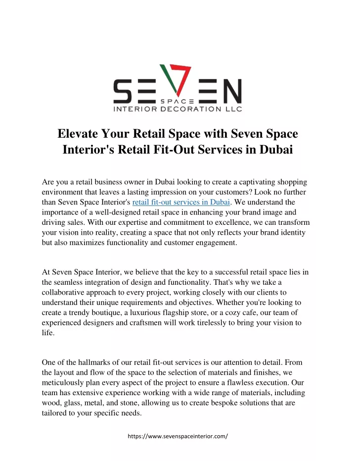 elevate your retail space with seven space