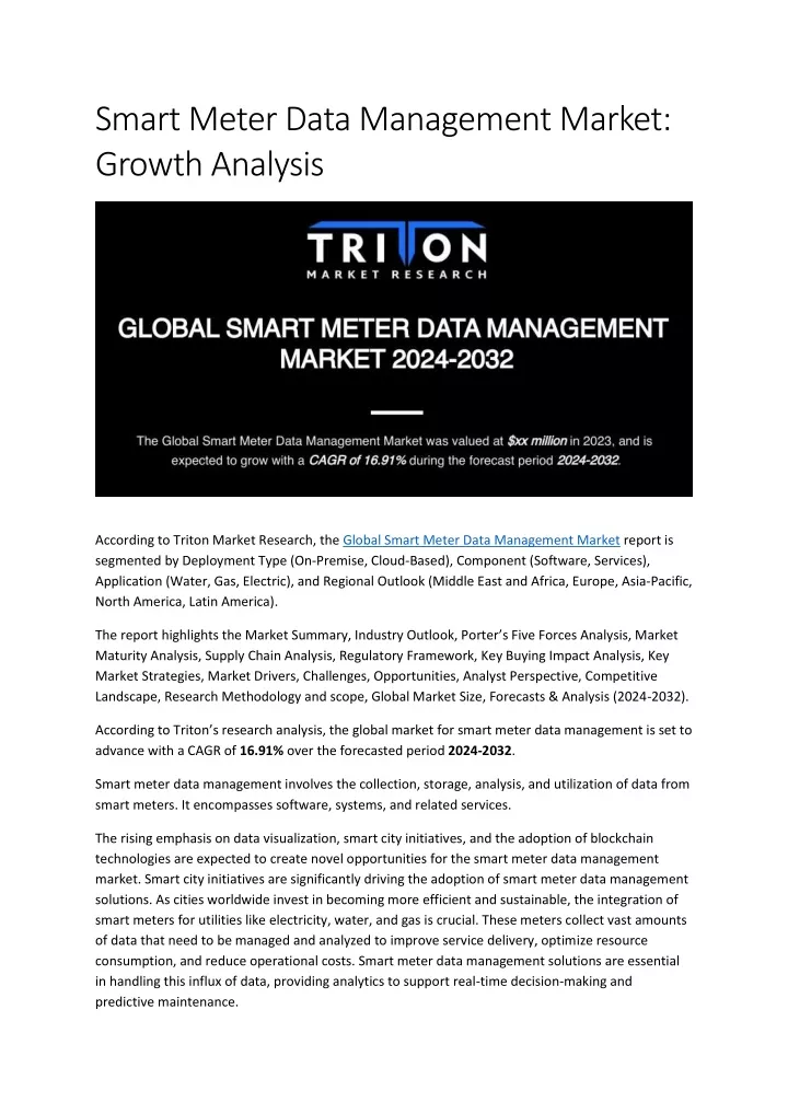 smart meter data management market growth analysis