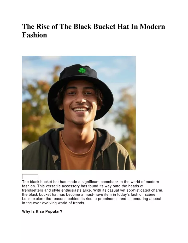 the rise of the black bucket hat in modern fashion