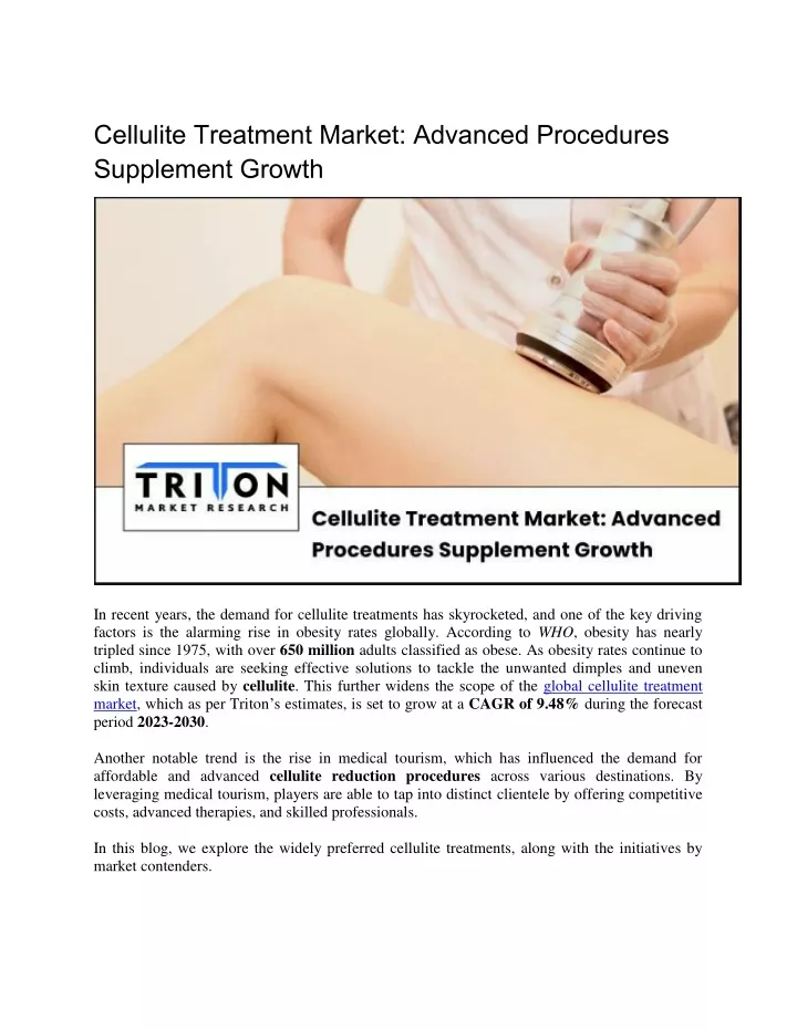 cellulite treatment market advanced procedures