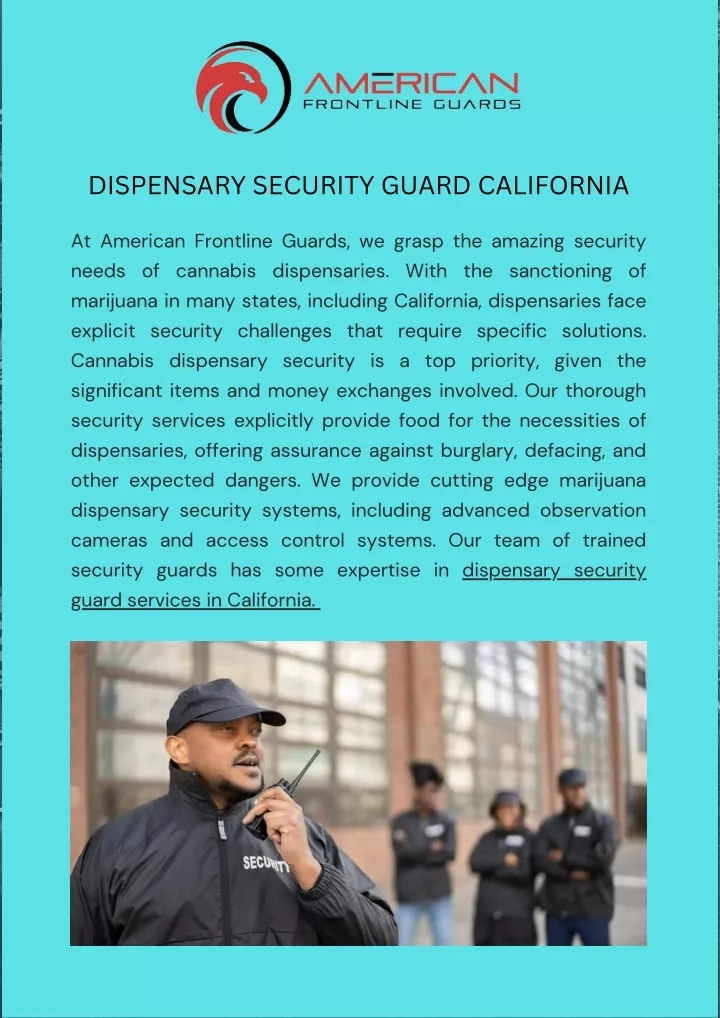 dispensary security guard california