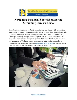 Navigating Financial Success: Exploring  Accounting Firms in Dubai