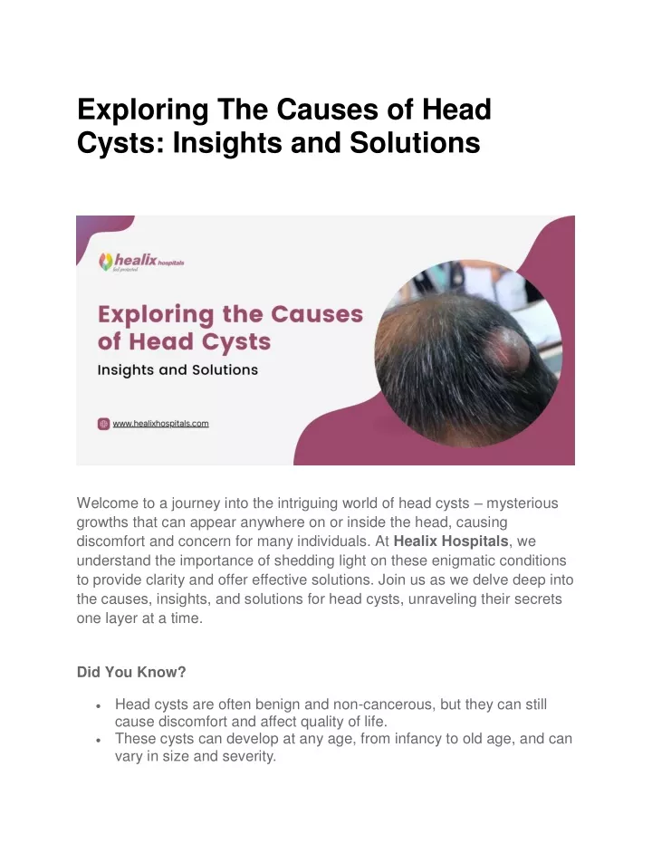 exploring the causes of head cysts insights