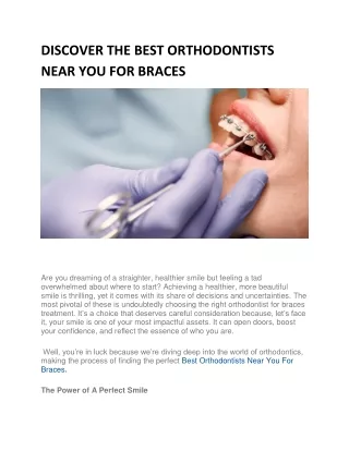 Best Orthodontists Near You For Braces