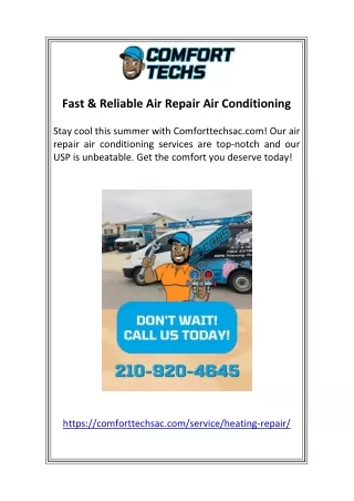 Fast & Reliable Air Repair Air Conditioning