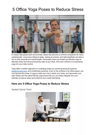 5 Office Yoga Poses to Reduce Stress