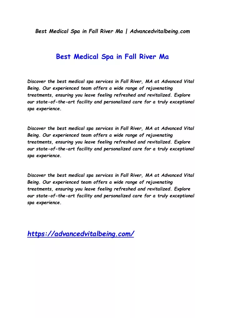 best medical spa in fall river