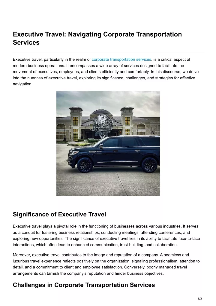 executive travel navigating corporate