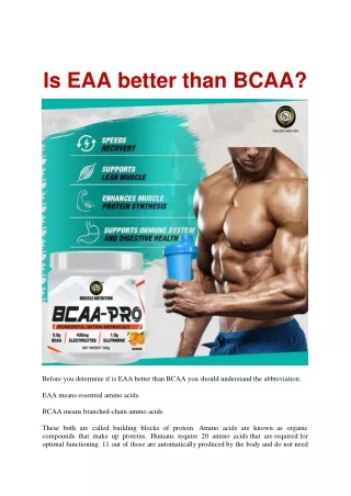 Is EAA better than BCAA