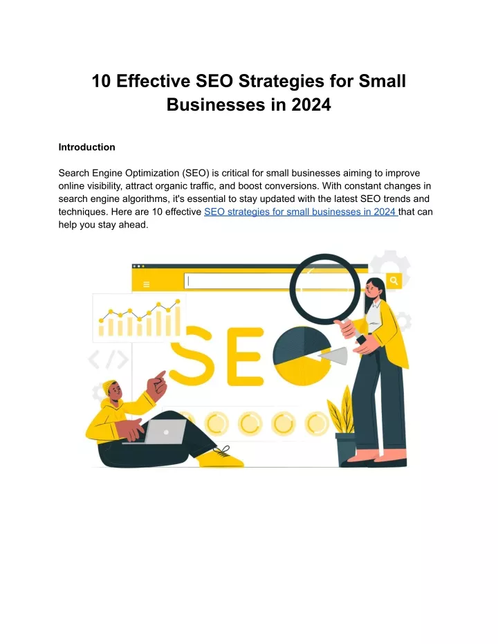 10 effective seo strategies for small businesses