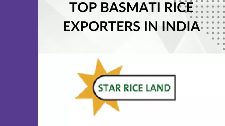 top basmati rice exporters in india