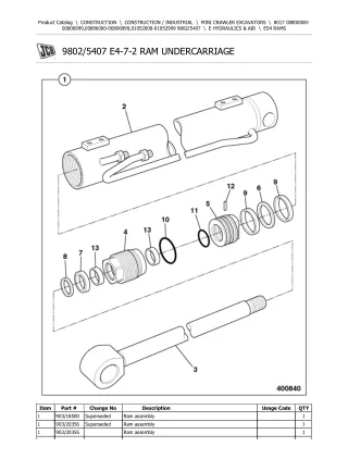 JCB 8017 Mini Crawler Excavator Parts Catalogue Manual (Serial Number 00896000-00896999)