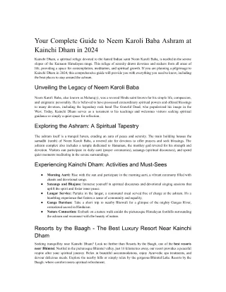 Your Complete Guide to Neem Karoli Baba Ashram at Kainchi Dham in 2024