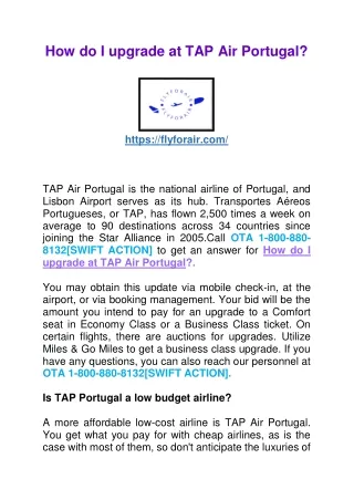 How do I upgrade at TAP Air Portugal
