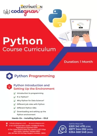 Codegnan, Python Training Course in Bangalore