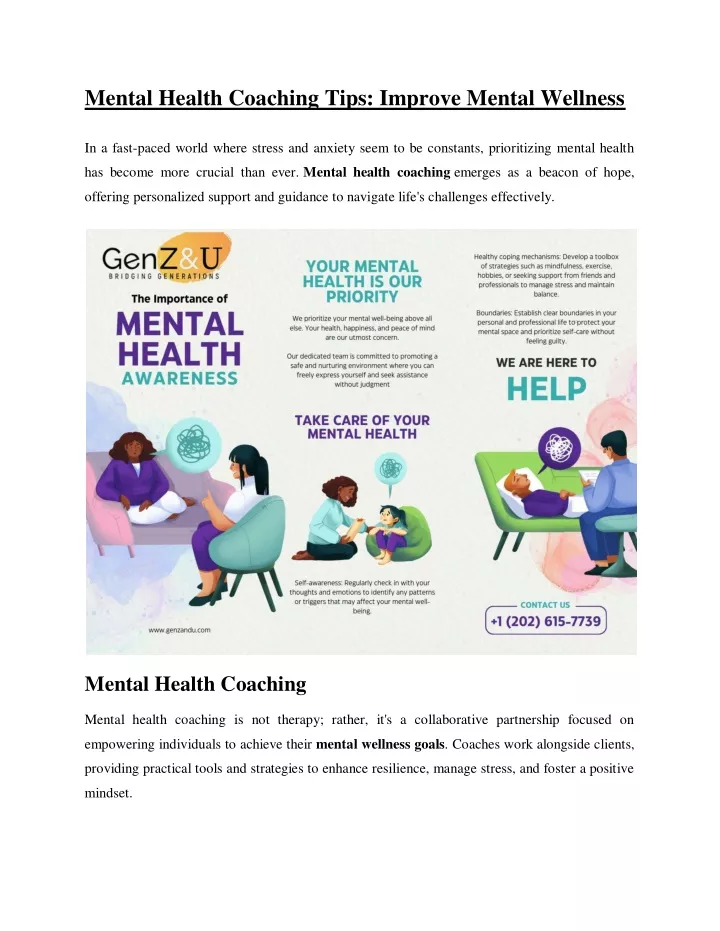 mental health coaching tips improve mental