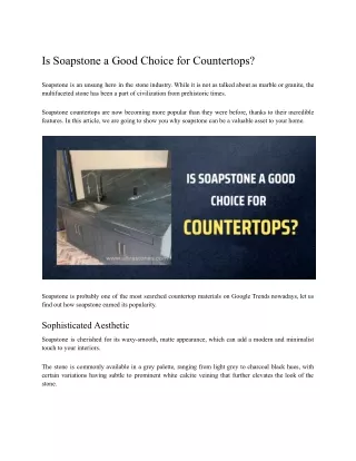 Is Soapstone a Good Choice for Countertops - Ultra Stones