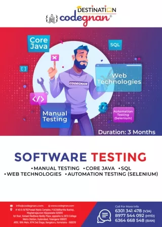 Codegnan, Software Testing Training Institute in Bangalore