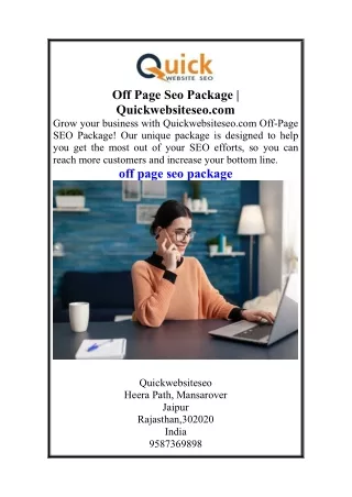 Off Page Seo Package  Quickwebsiteseo.com