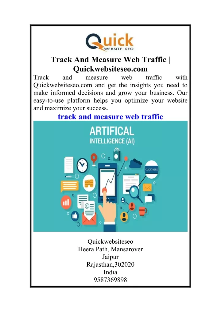 track and measure web traffic quickwebsiteseo