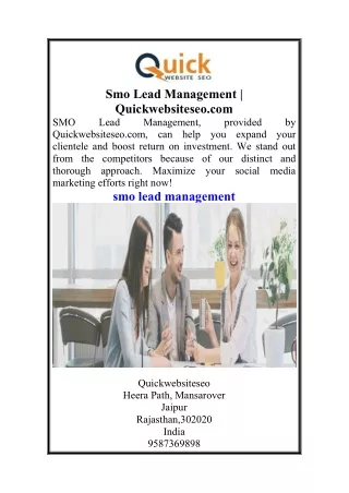 Smo Lead Management  Quickwebsiteseo.com