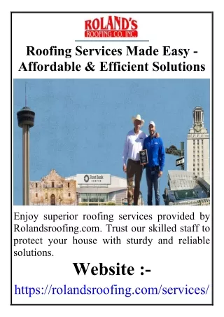 Roofing Services Made Easy - Affordable & Efficient Solutions