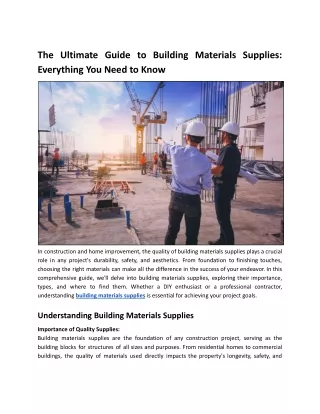 The Ultimate Guide to Building Materials Supplies_ Everything You Need to Know