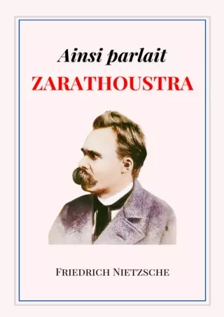 $PDF$/READ Ainsi parlait Zarathoustra: édition intégrale (French Edition)