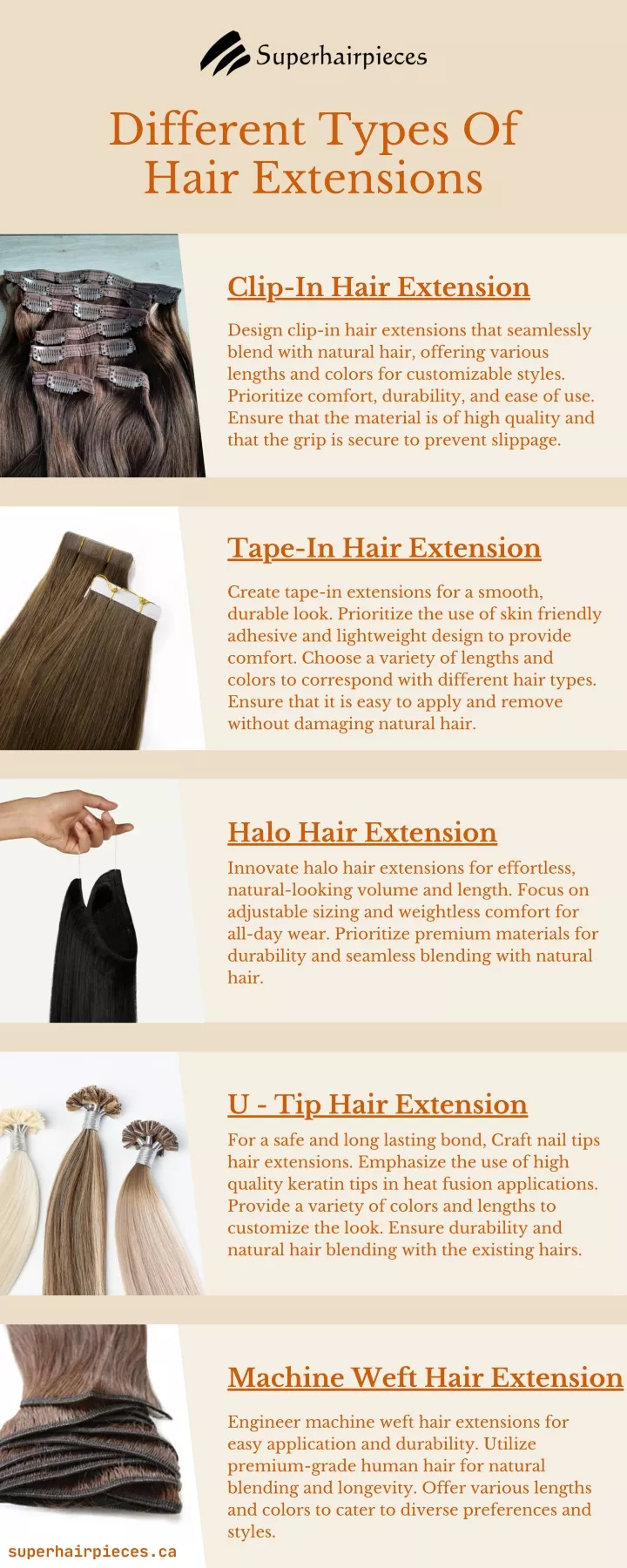 different types of hair extensions