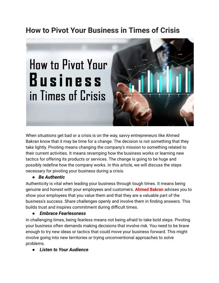 how to pivot your business in times of crisis