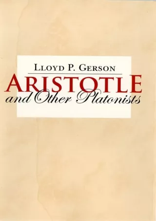 ❤[READ]❤ Aristotle and Other Platonists