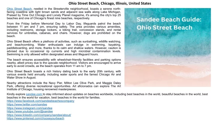 ohio street beach chicago illinois united states