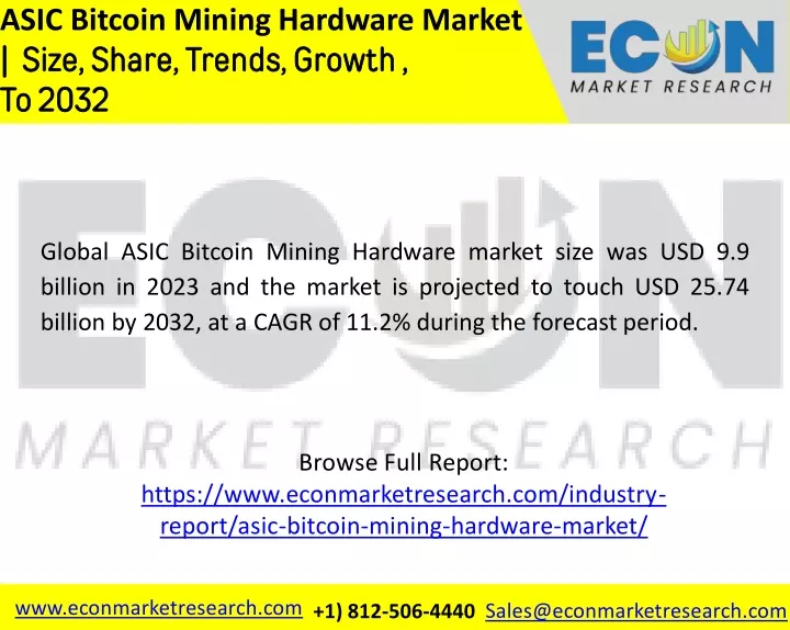 asic bitcoin mining hardware market size share