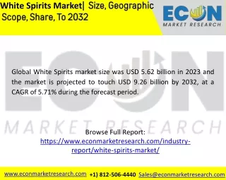 white spirits market size geographic scope share