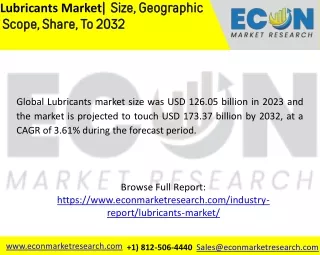 lubricants market size geographic scope share