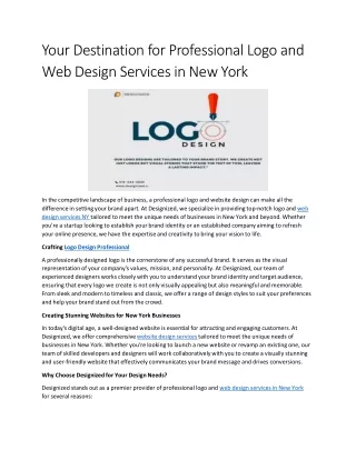 Your Destination for Professional Logo and Web Design Services in New York