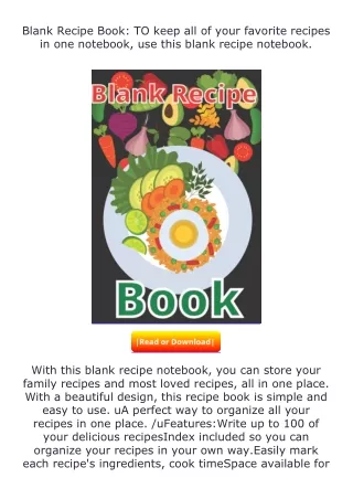 (❤️pdf)full✔download Blank Recipe Book: TO keep all of your favorite recipe