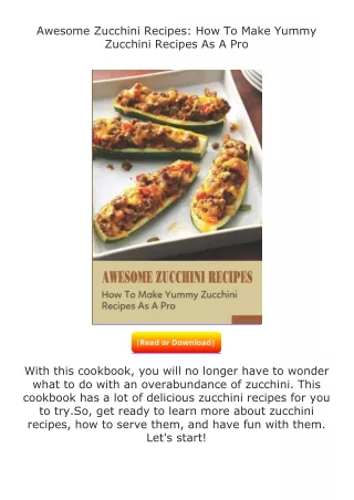 Download❤[READ]✔ Awesome Zucchini Recipes: How To Make Yummy Zucchini Recip