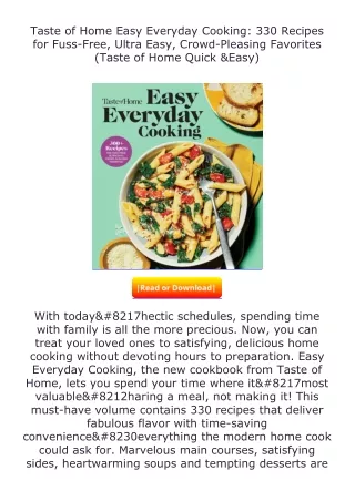 ❤️get (⚡️pdf⚡️) download Taste of Home Easy Everyday Cooking: 330 Recipes f