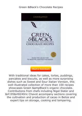 read ❤️(✔️pdf✔️) Green & Black's Chocolate Recipes
