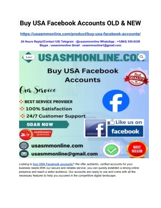 Buy USA Facebook Accounts OLD & NEW