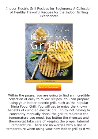 download⚡[PDF]❤ Indoor Electric Grill Recipes for Beginners: A Collection o