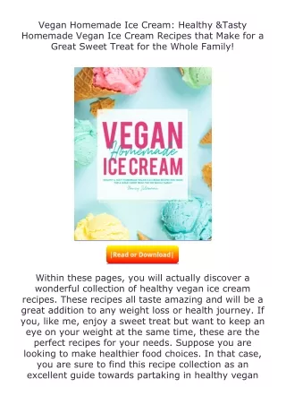 Download❤[READ]✔ Vegan Homemade Ice Cream: Healthy & Tasty Homemade Vegan I