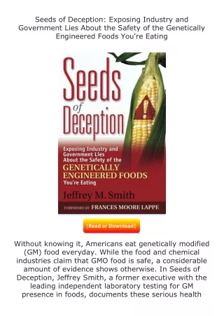 Download⚡(PDF)❤ Seeds of Deception: Exposing Industry and Government Lies A