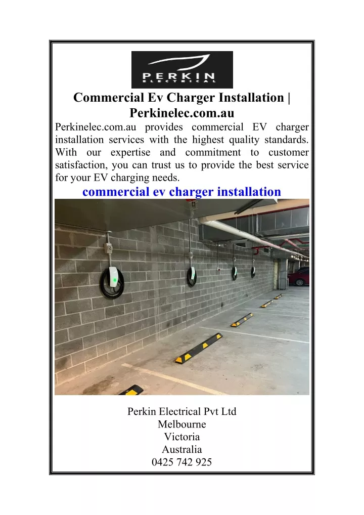 commercial ev charger installation perkinelec