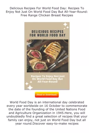Pdf⚡(read✔online) Delicious Recipes For World Food Day: Recipes To Enjoy No