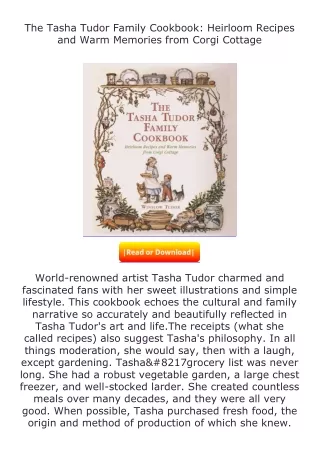 Download⚡(PDF)❤ The Tasha Tudor Family Cookbook: Heirloom Recipes and Warm