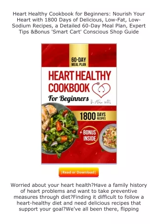 ❤PDF⚡ Heart Healthy Cookbook for Beginners: Nourish Your Heart with 1800 Da